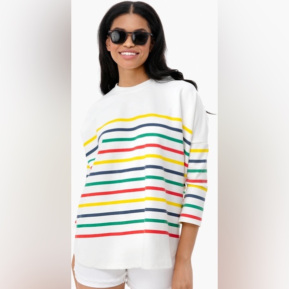 Tuckernuck Pomander Place Evie Rainbow Stripe Swing Top Size OS - Picture 1 of 5